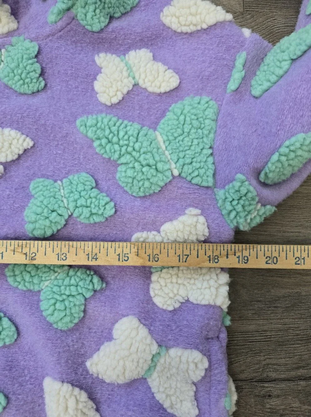Lucky Brand Fleece Zip Up Jacket 3D Butterfly Pattern Girls Large 14/16